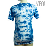 Blue and White Tie-Dye Goldfish Print Shirt