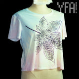 Pastel Tie Dye Japanese Maple Leaf Crop Top