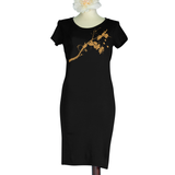 Bird and Plum Blossoms Bamboo T-Shirt Dress | Made to Order