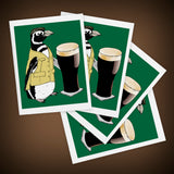 Beer Penguin Blank Greeting Cards | Single or Set of Four