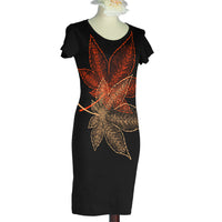 Japanese Maple Leaves Bamboo T-Shirt Dress - Made to Order - Yay for Fidget Art!