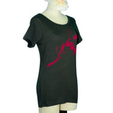 Black Plum Blossoms, Bird Organic Scoop Neck T-Shirt - Yay for Fidget Art!