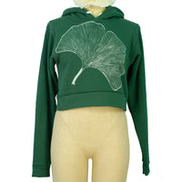 Pullover Ginkgo Leaf Cropped Sweatshirt Hoodie - Yay for Fidget Art!