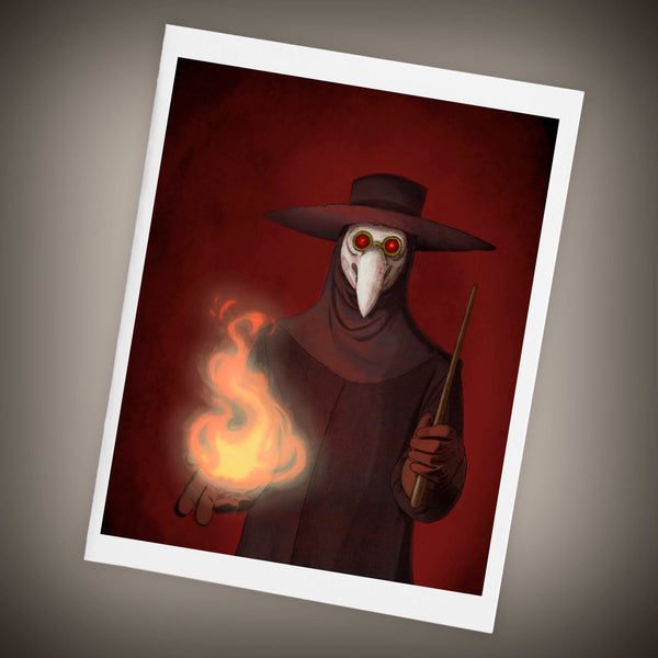 The Plague Doctor Blank Single Greeting Card Size A2, Halloween - Yay for Fidget Art!