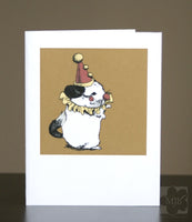 Opera Singing Clown Chinchilla Single Blank Greeting Card, Size A2 - Yay for Fidget Art!