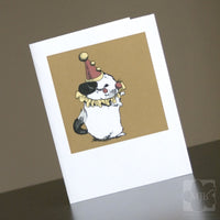 Opera Singing Clown Chinchilla Single Blank Greeting Card, Size A2 - Yay for Fidget Art!