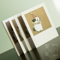 Opera Clown Chinchilla Greeting Cards A2 Set of FOUR - Yay for Fidget Art!