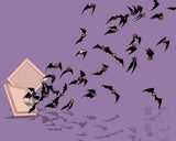Chocolate Truffle Bats Halloween Giclee Illustration Art Print - Yay for Fidget Art!