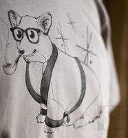 Cinder Grey Bob Corgman Welsh Corgi Organic T-Shirt - Yay for Fidget Art!