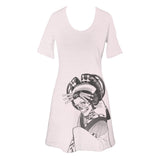 Light Pink Japanese Skeleton Oiran T-Shirt Dress - Yay for Fidget Art!