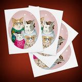 1950s Inspired Christmas Welsh Corgis Greeting Cards, Set of Four - Misprint SALE - Yay for Fidget Art!