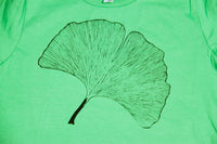Grass Green Japanese Ginkgo Leaf Kids T-Shirt - Yay for Fidget Art!