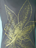 Asphalt Grey Japanese Maple Leaves Women's T-Shirt Second Close-Up - Yay for Fidget Art!