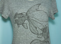 Eco Grey Graphic Japanese Goldfish T-Shirt Dress - Yay for Fidget Art!