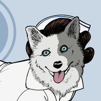 Nurse Betty Corgman, Welsh Corgi Dog A2 Blank Greeting Card, Single - Yay for Fidget Art!