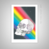 Rainbow "Cosmic Skull" Giclee Illustration Print