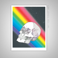 Rainbow "Cosmic Skull" Giclee Illustration Print
