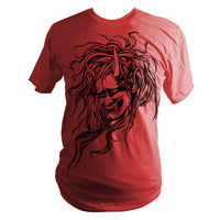 Red Japanese Oni Head T-Shirt - Yay for Fidget Art!