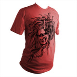 Red Japanese Oni Head T-Shirt - Yay for Fidget Art!