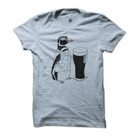 Made to Order Beer Penguin T-Shirt - Yay for Fidget Art!