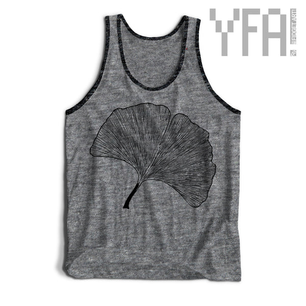 Made-To-Order Ginkgo Leaf Tri-Blend Unisex Tank Top for Men and