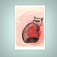 Trippy Exotic Shorthair Cat Giclee Illustration Print, Wall Art - Yay for Fidget Art!