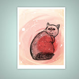 Trippy Exotic Shorthair Cat Giclee Illustration Print, Wall Art - Yay for Fidget Art!