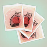 Trippy Exotic Shorthair Cat Blank Greeting Card | Single or Set of Four