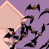 Chocolate Flying Bats Greeting Cards Set of FOUR - Yay for Fidget Art!